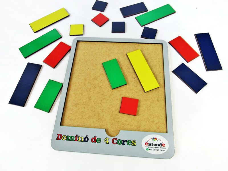 Dominó de 4 cores, Jogo composto de 4 placas com 6, 10, 13 …