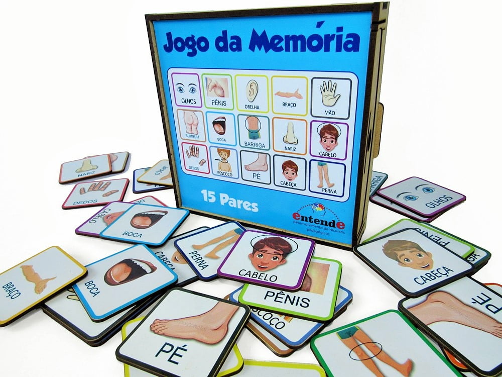 Jogo Educativo Memória Conhecendo Partes Do Corpo Bilíngue - DaiCommerce