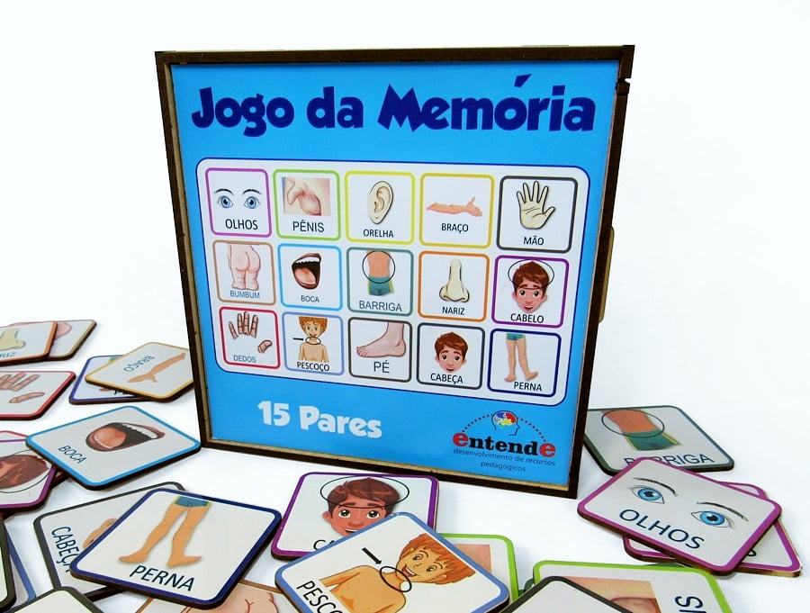 JOGO DA MEMÓRIA MENINO - PARTES DO CORPO - Entende Jogos Educativos